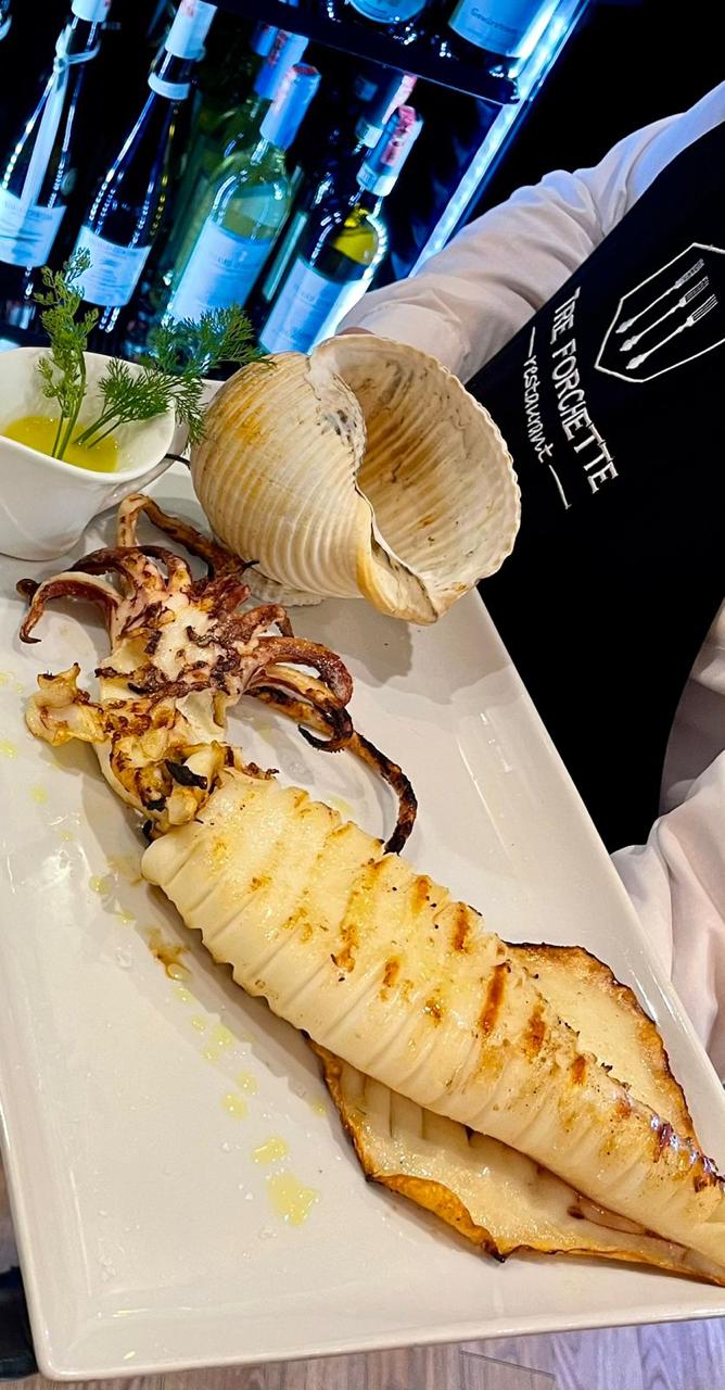 Elegant Italian dining experience with authentic presentation featuring squid